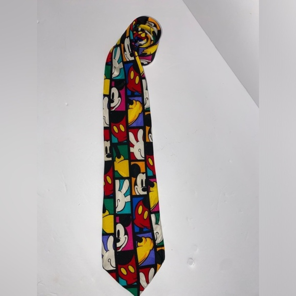 Vintage Disney Mickey Mouse Colorful Men's Tie, 100% Silk